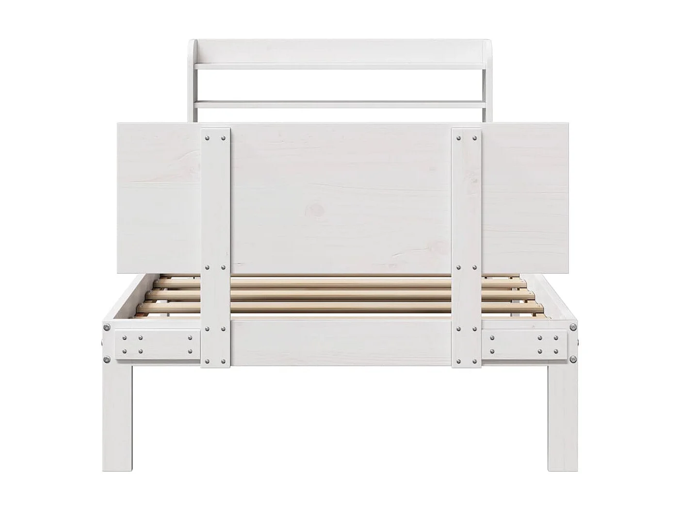 Lit simple | Lit adulte, enfant | Cadre de lit avec tête de lit blanc 75x190 cm