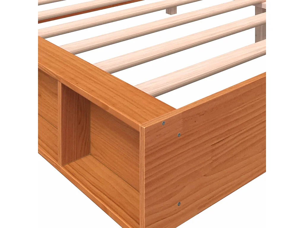 Lit double | Lit adulte | Cadre de lit cire marron 200x200cm bois pin massif