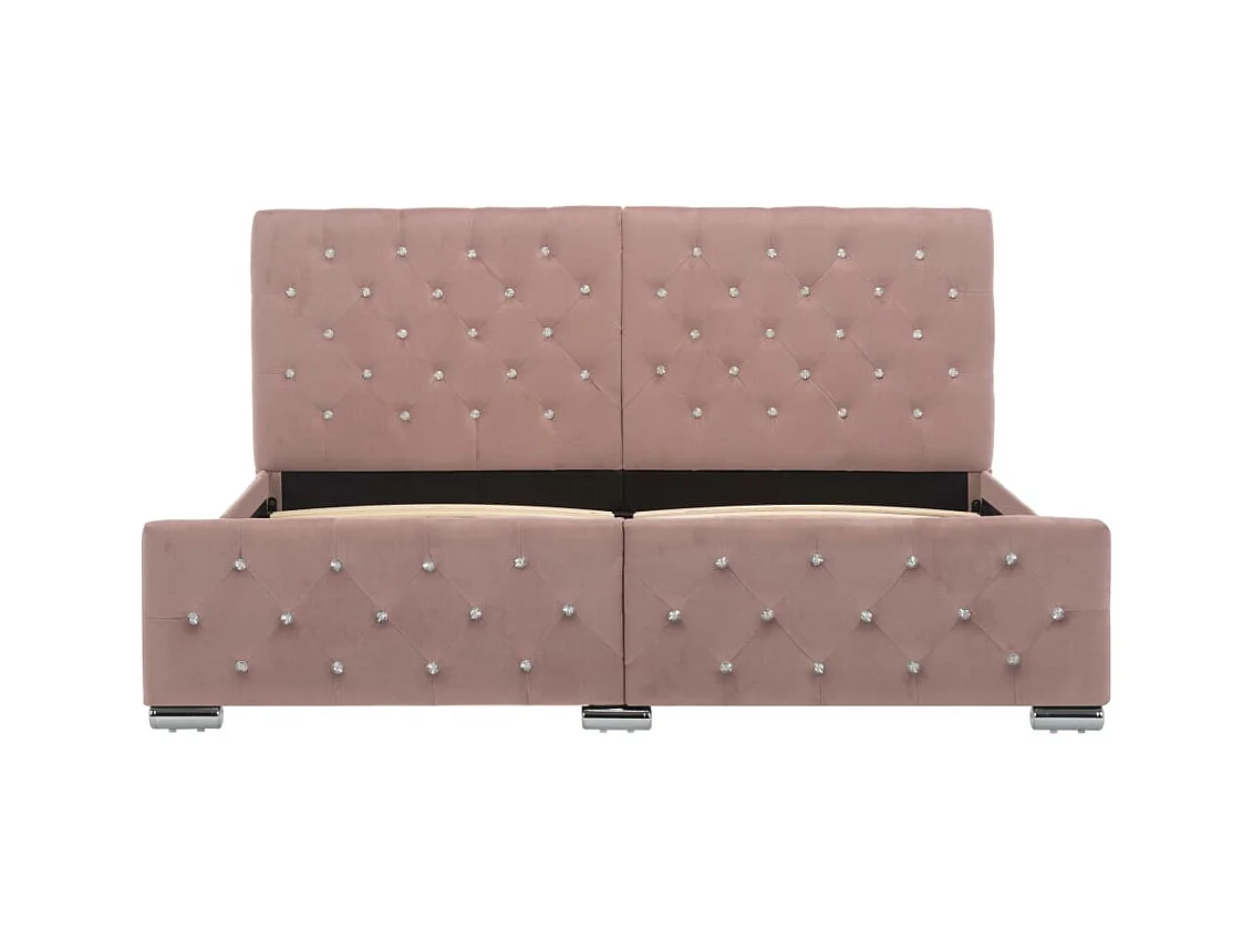 Lit double | Lit adulte | Cadre de lit Rose Velours 160x200 cm