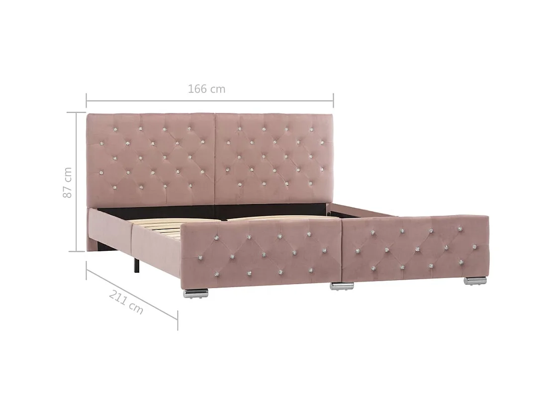 Lit double | Lit adulte | Cadre de lit Rose Velours 160x200 cm