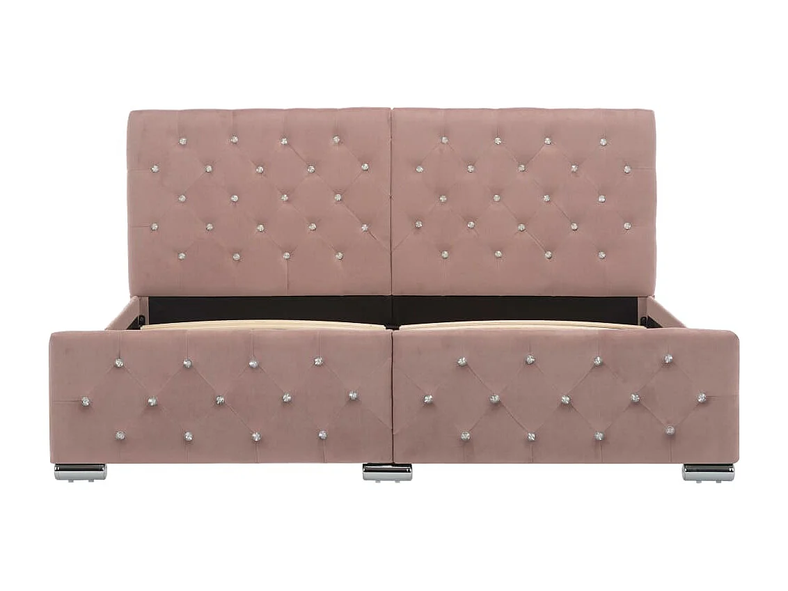 Lit double | Lit adulte | Cadre de lit Rose Velours 160x200 cm
