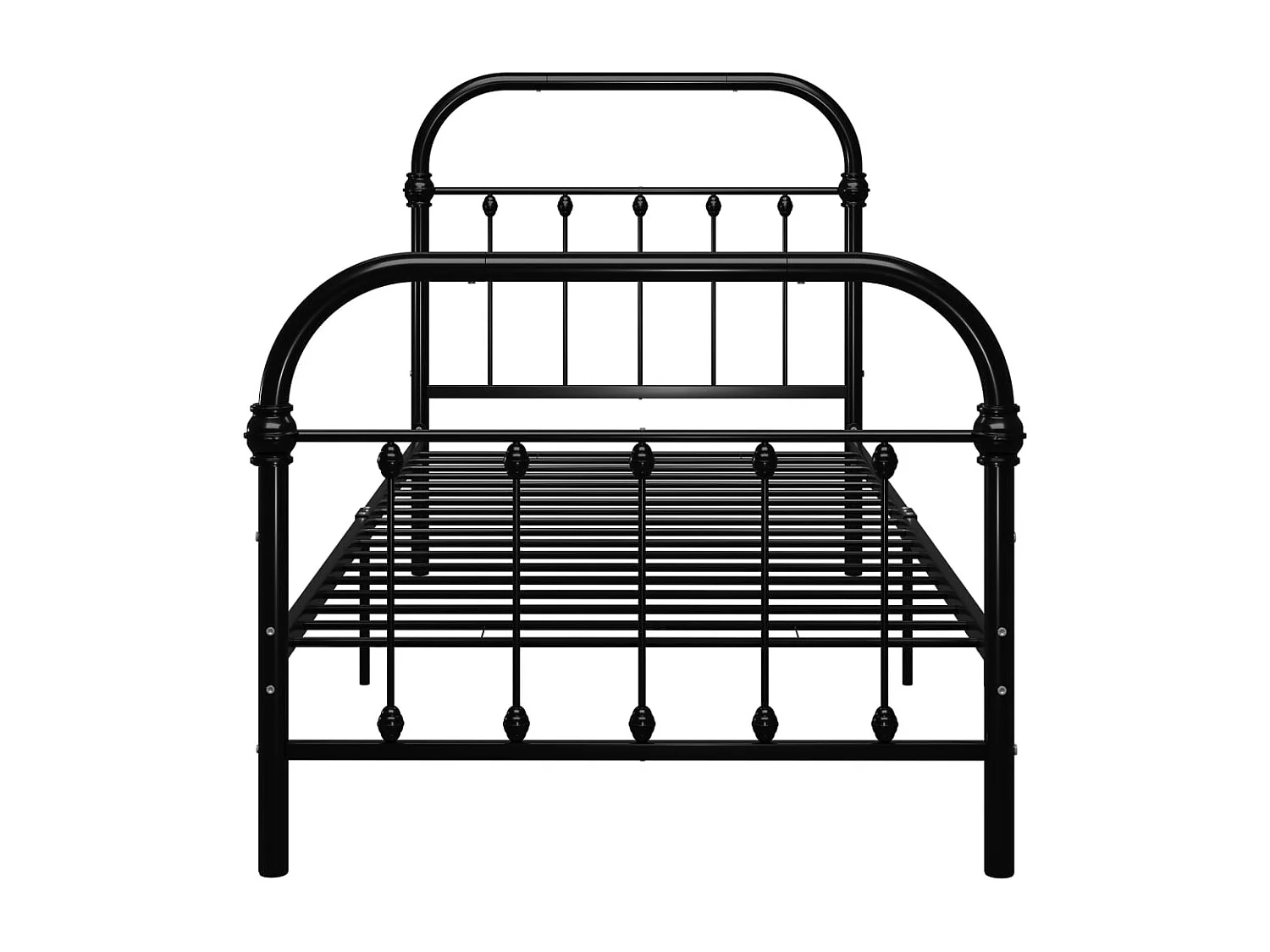Lit simple | Lit adulte, enfant | Cadre de lit noir métal 100x200 cm