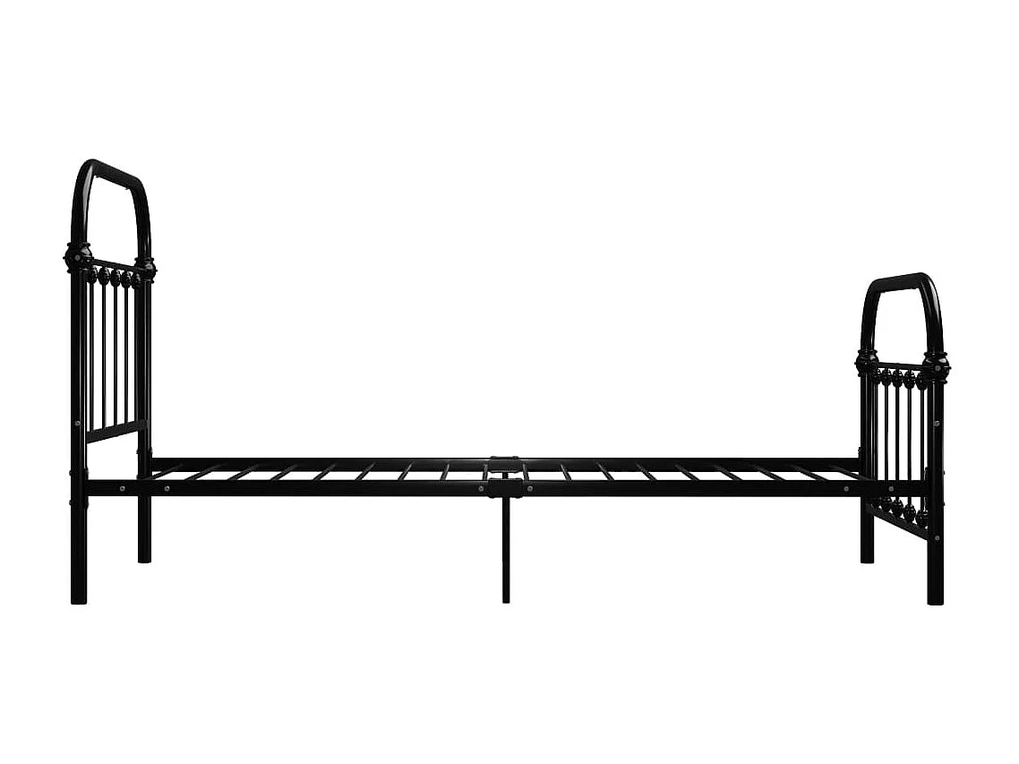 Lit simple | Lit adulte, enfant | Cadre de lit noir métal 100x200 cm