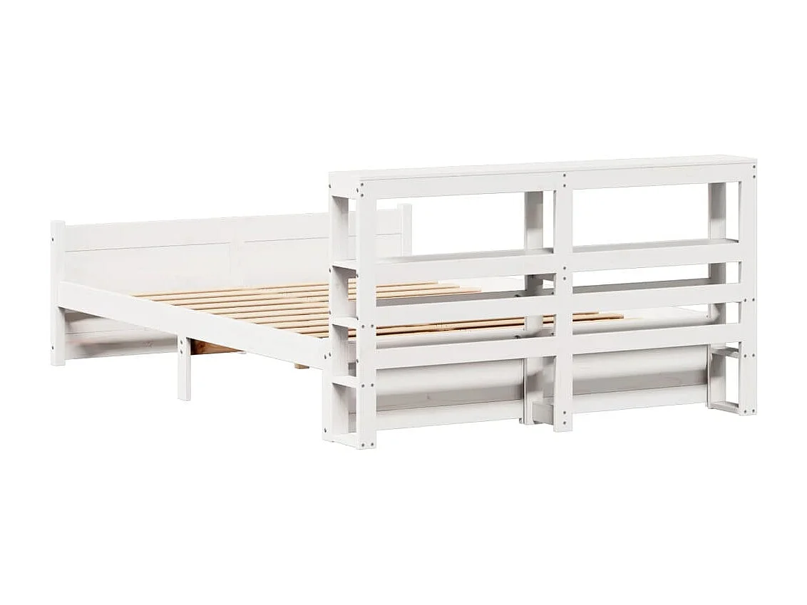 Letto per adulti | Letto singolo | Giroletto con Testiera senza Materasso Bianco 120x200 cm