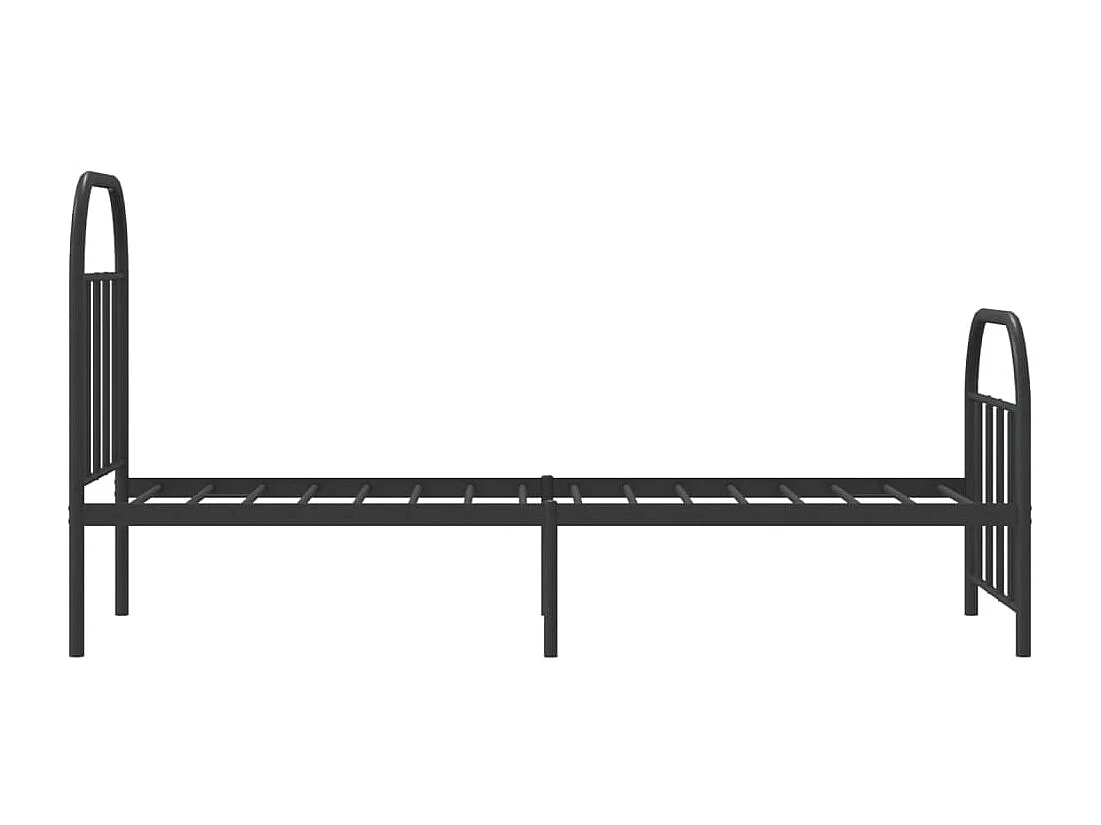 Lit simple | Lit adulte, enfant | Cadre de lit métal avec pied de lit noir 75x190 cm
