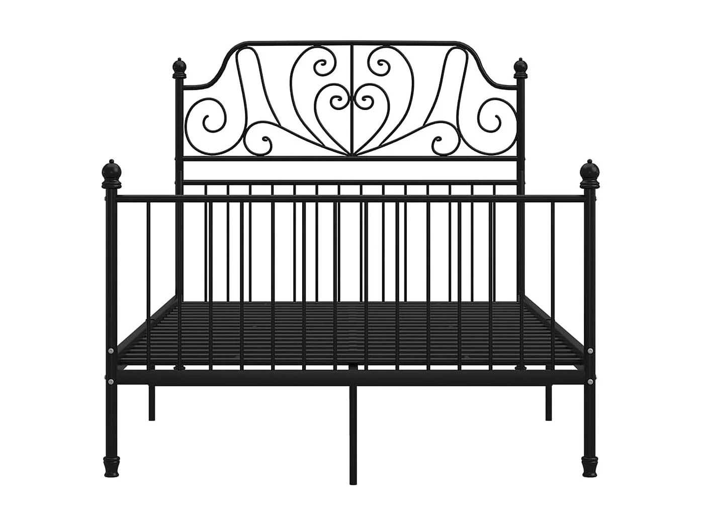 Lit simple | Lit adulte, enfant | Cadre de lit noir métal 120x200 cm