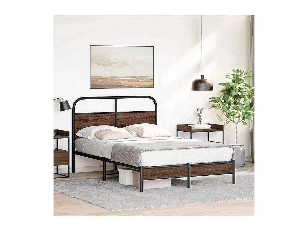 Lit double | Lit adulte | Cadre de lit 140x190 cm chêne marron