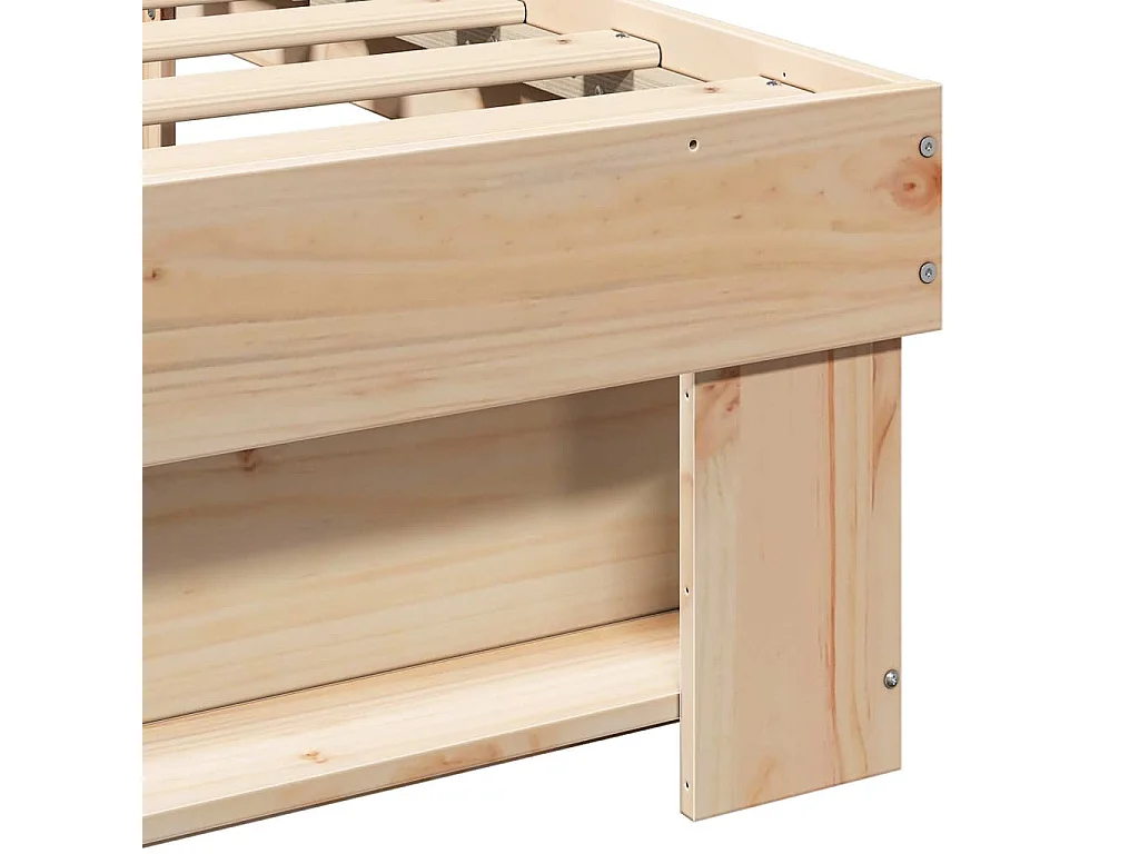 Lit simple | Lit adulte, enfant | Cadre de lit Marron 75x190 cm Bois massif en pin