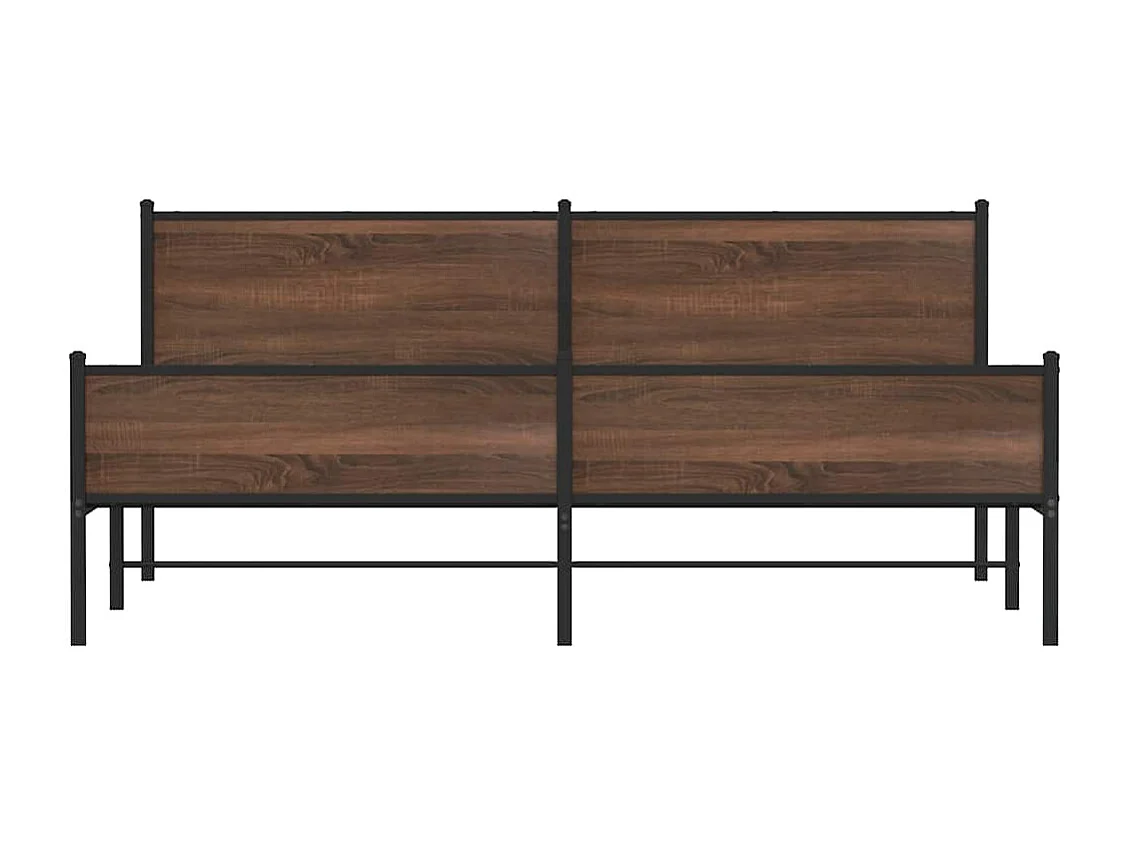 Lit double | Lit adulte | Cadre de lit en métal chêne marron 200x200 cm