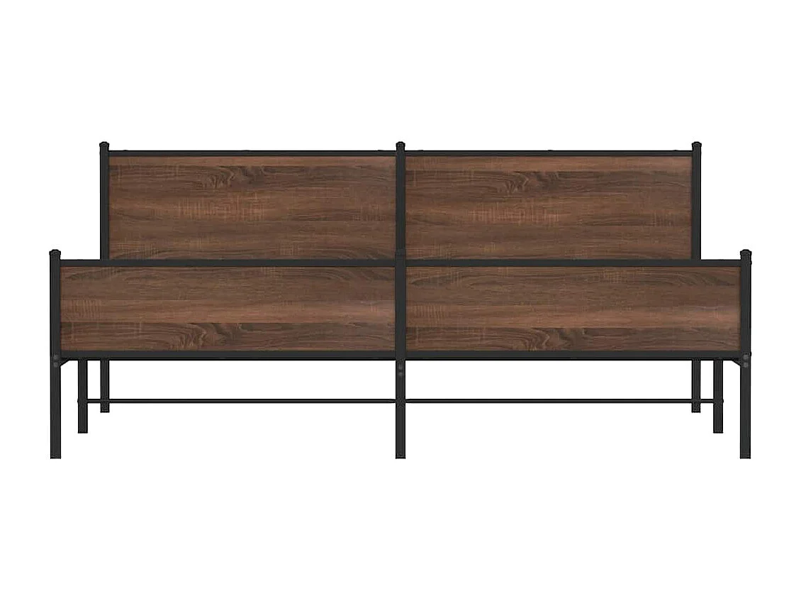 Lit double | Lit adulte | Cadre de lit en métal chêne marron 200x200 cm
