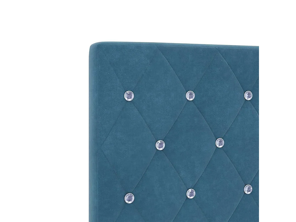 Lit simple | Lit adulte, enfant | Cadre de lit avec tête de lit Bleu foncé 90x200 cm Velours