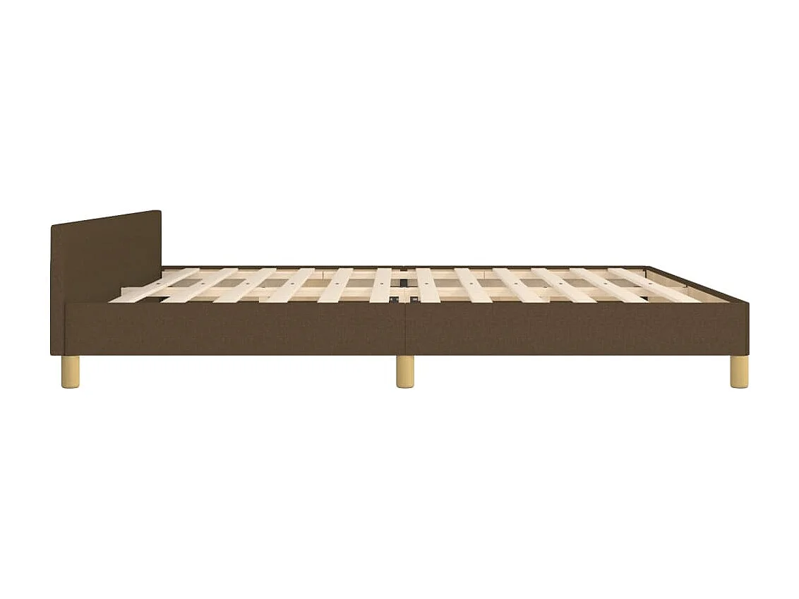 Lit double | Lit adulte | Cadre de lit avec tête de lit marron foncé tissu 200x200 cm