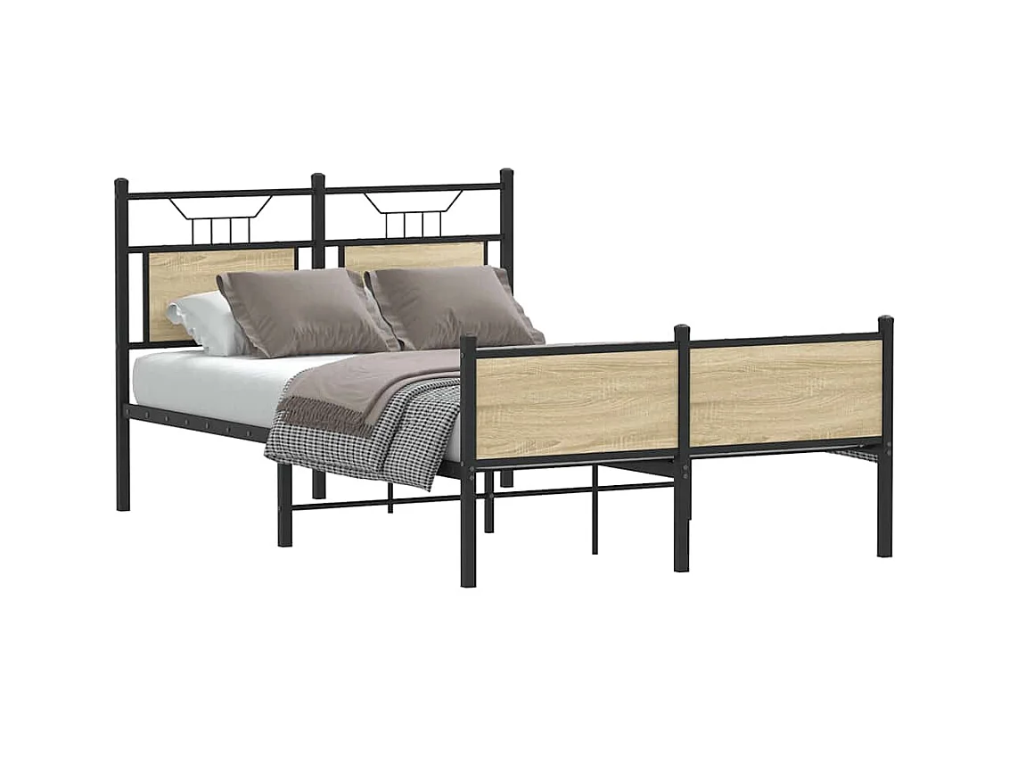 Letto per adulti | Letto singolo | Giroletto senza Materasso Rovere Sonoma 120x190cm in Truciolato