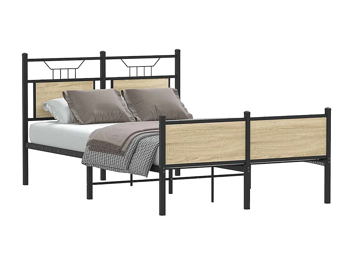 Letto per adulti | Letto singolo | Giroletto senza Materasso Rovere Sonoma 120x190cm in Truciolato