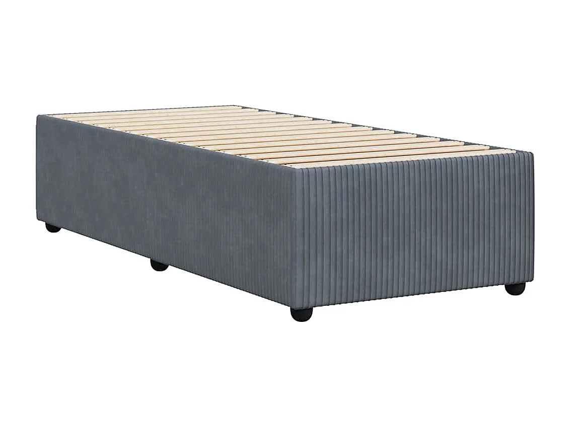 Letto per adulti | Letto singolo | Giroletto senza Materasso Grigio Scuro 100x200 cm Velluto