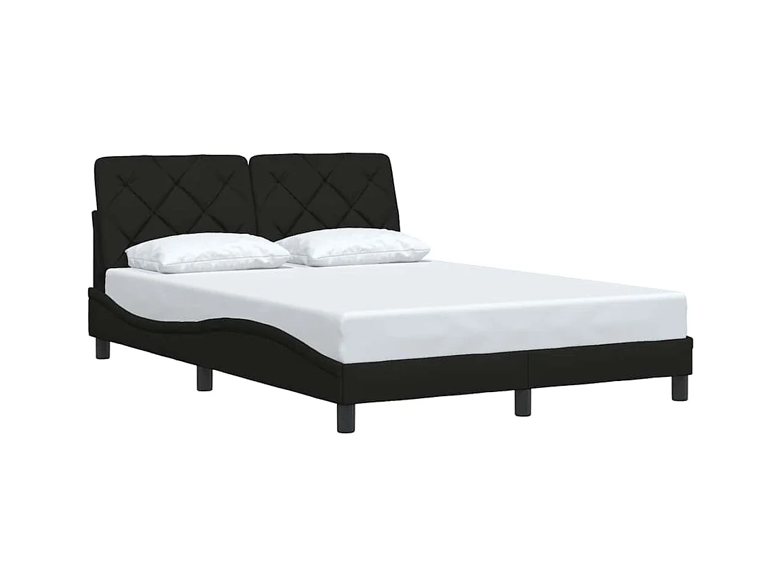 Lit double | Lit adulte | Cadre de lit noir 140x190 cm tissu