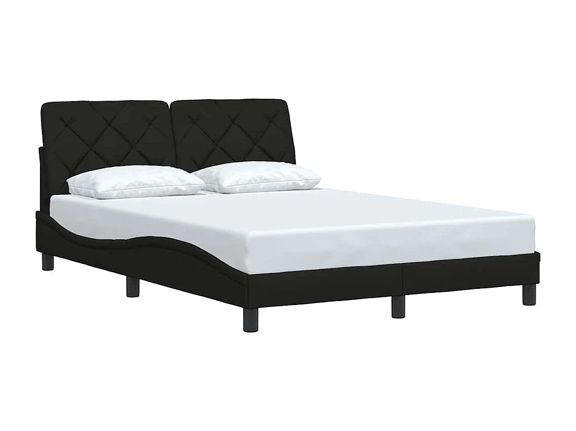 Letto per adulti | Letto matrimoniale | Giroletto senza Materasso Nero 140x190 cm in Tessuto
