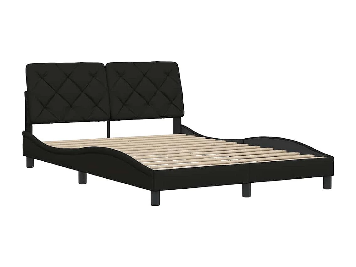 Letto per adulti | Letto matrimoniale | Giroletto senza Materasso Nero 140x190 cm in Tessuto