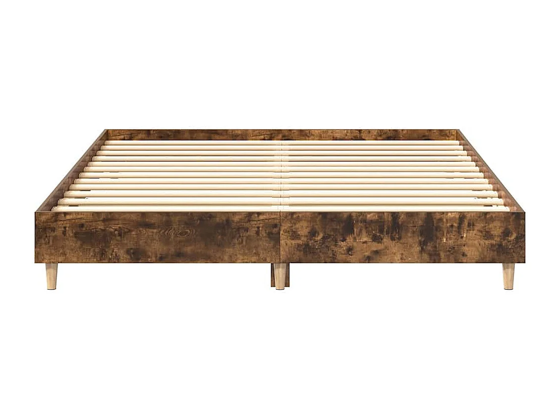 Letto per adulti | Letto matrimoniale | Giroletto senza Materasso Rovere Fumo 140x200 cm in Truciolato