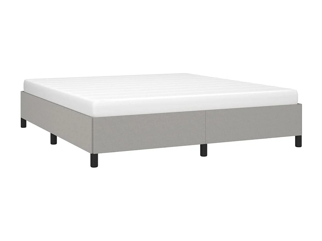 Lit double | Lit adulte | Cadre de lit gris clair 160x200 cm tissu