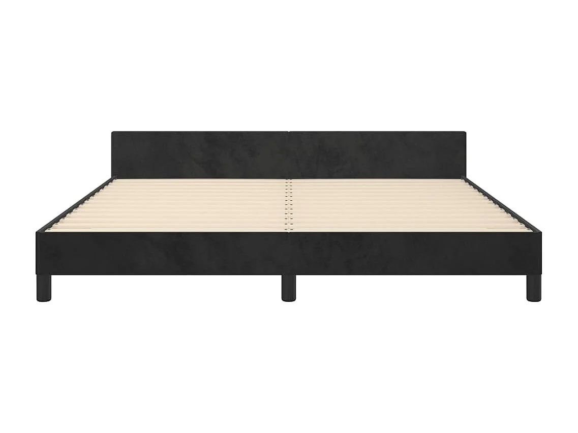 Lit double | Lit adulte | Cadre de lit noir velours 180x200 cm