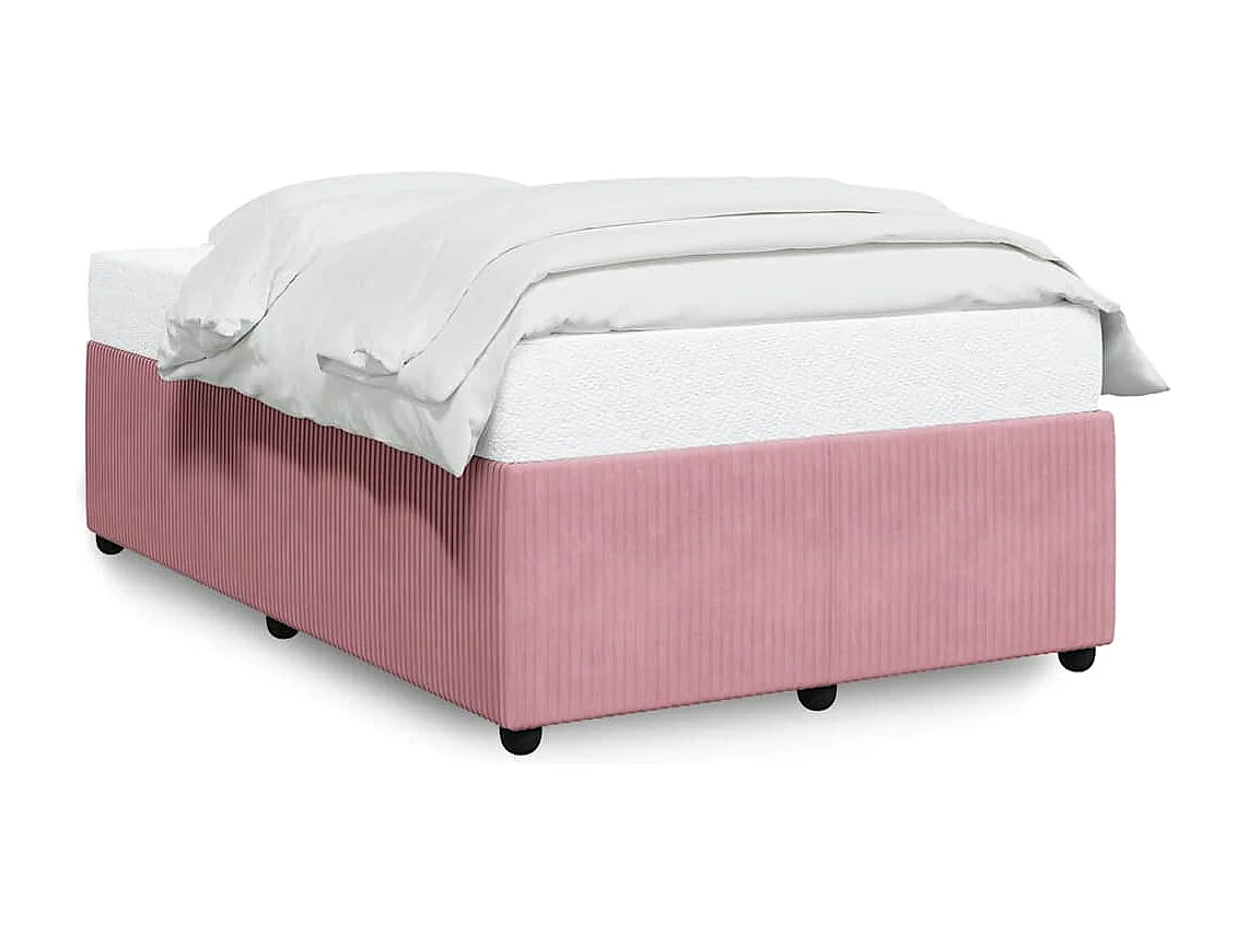 Lit simple | Lit adulte, enfant | Cadre de lit rose 120x190 cm velours
