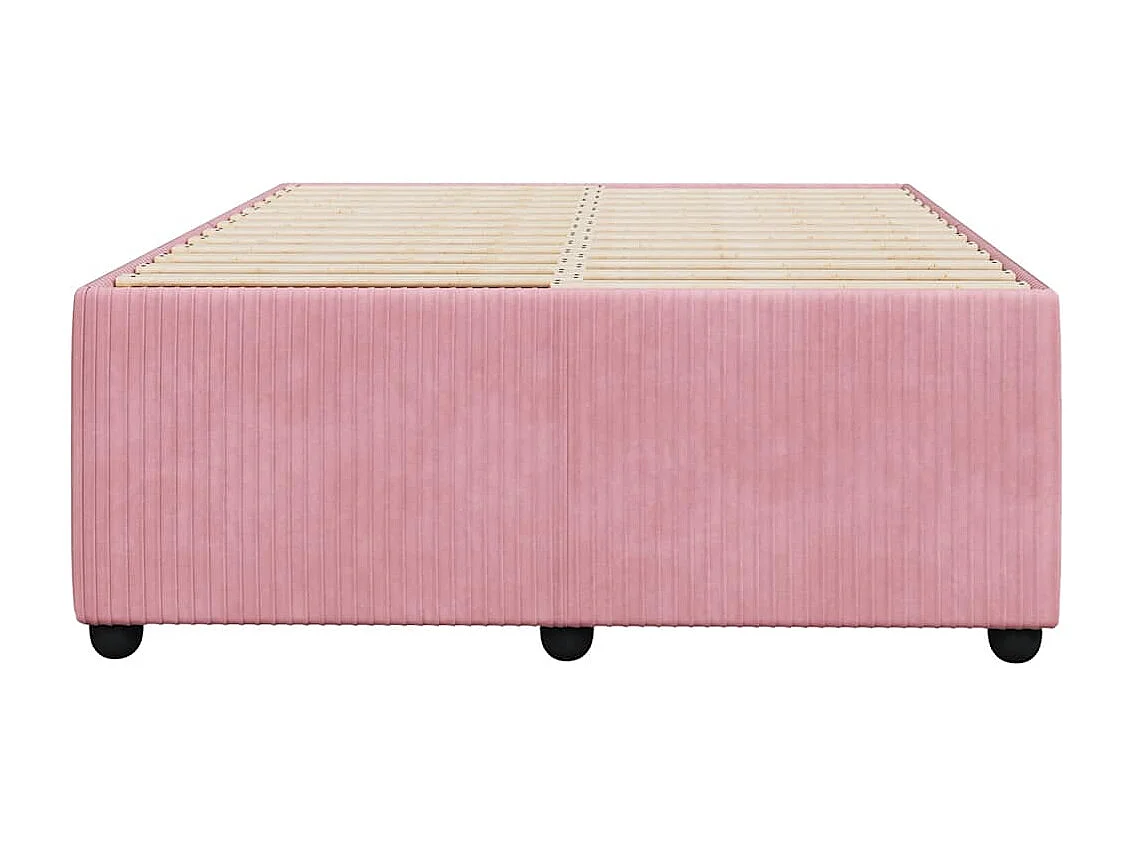 Lit simple | Lit adulte, enfant | Cadre de lit rose 120x190 cm velours