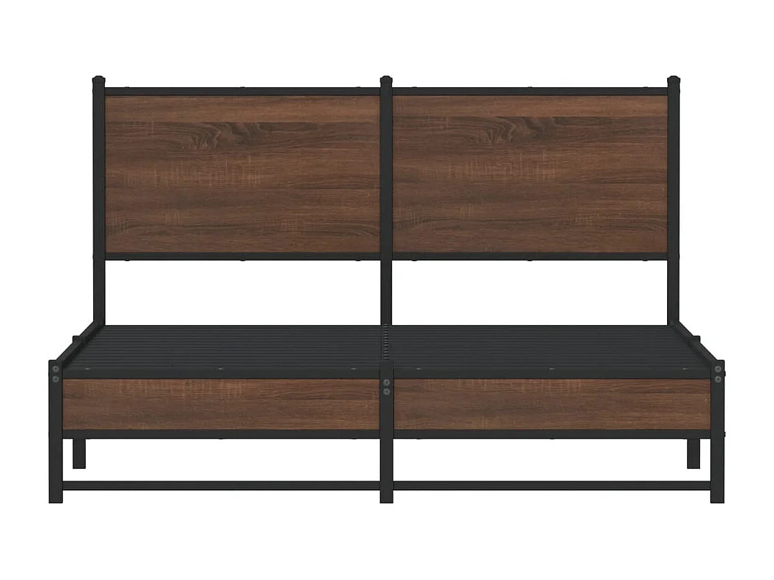 Letto per adulti | Letto matrimoniale | Giroletto senza Materasso in Metallo Rovere Marrone 140x200 cm
