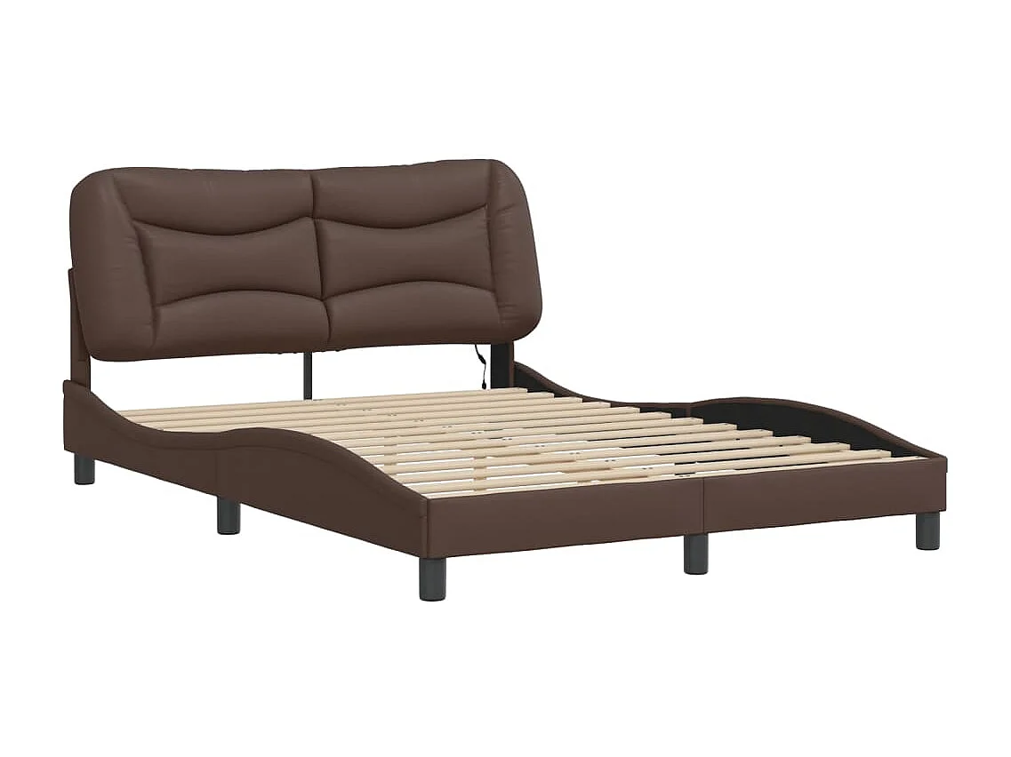 Lit simple | Lit adulte, enfant | Cadre de lit avec LED marron 120x200 cm