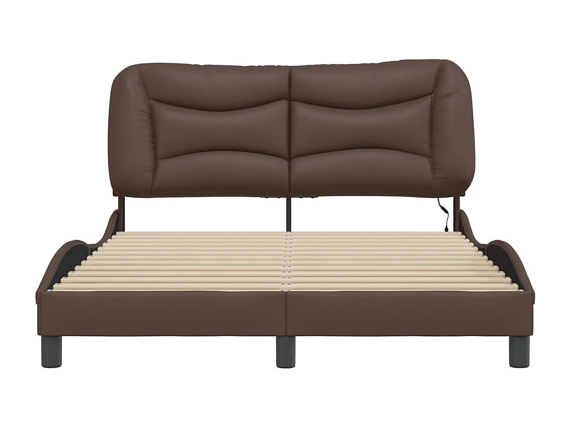Lit simple | Lit adulte, enfant | Cadre de lit avec LED marron 120x200 cm