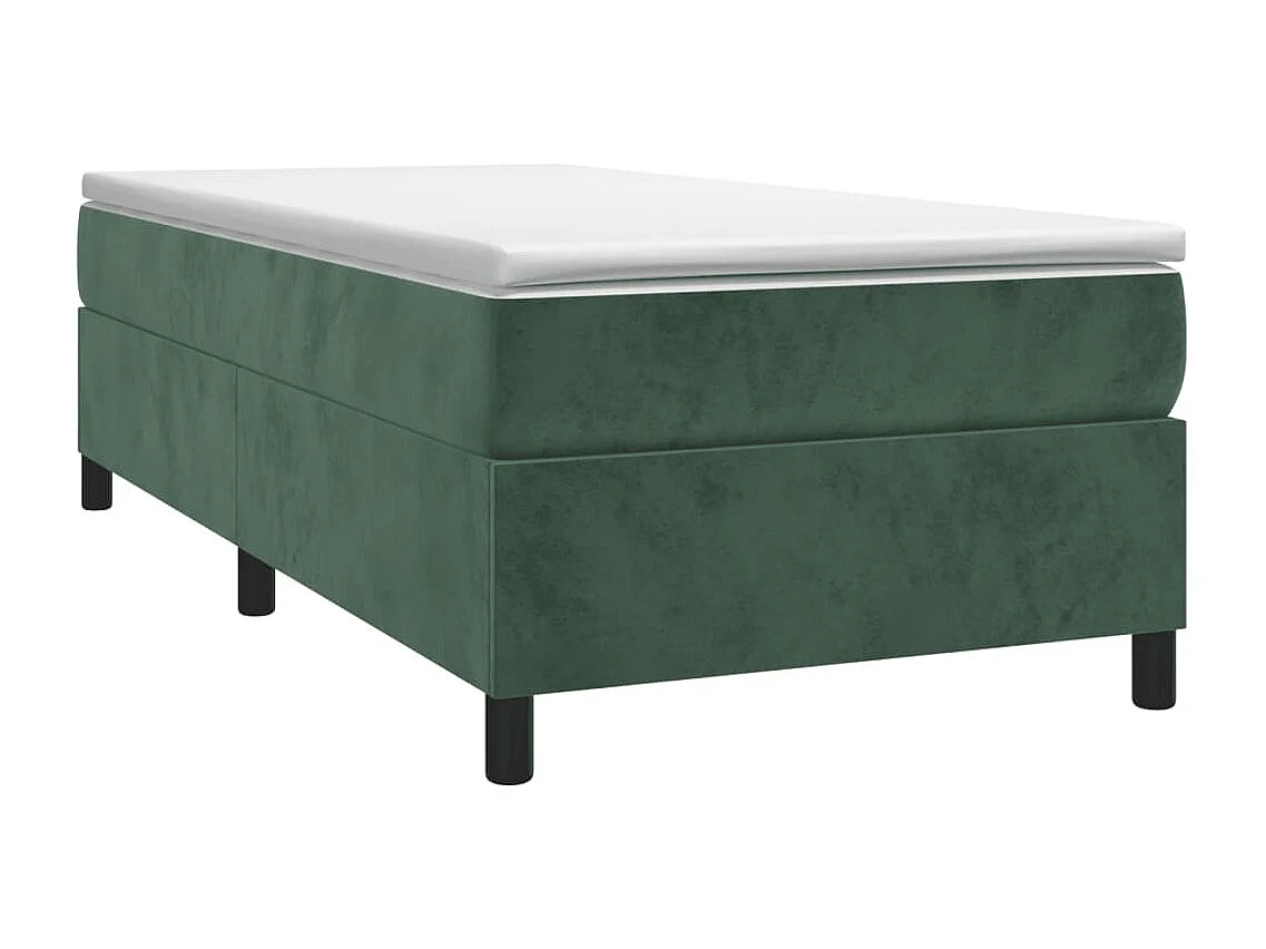 Lit simple | Lit adulte, enfant | Cadre de lit vert foncé 90x190 cm velours