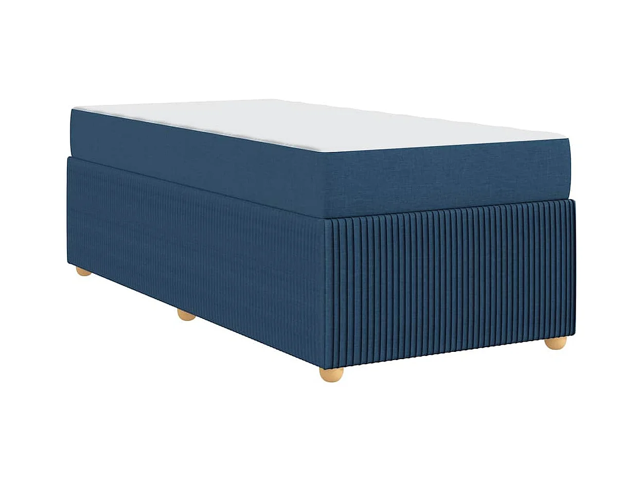 Lit simple | Lit adulte, enfant | Cadre de lit avec matelas Bleu 80x200 cm tissu