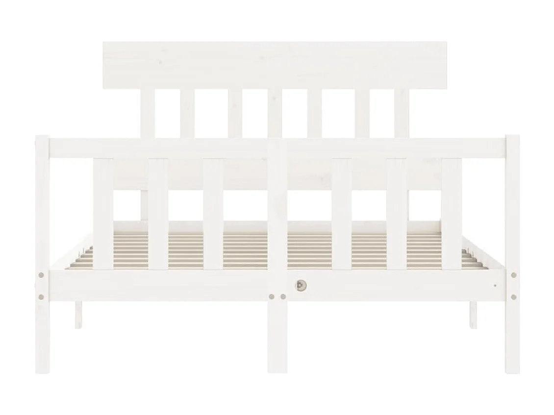 Lit simple | Lit adulte, enfant | Cadre de lit blanc 120x200 cm bois de pin massif
