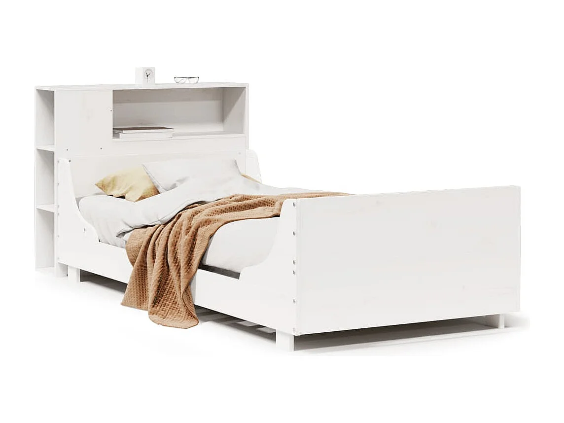 Letto per adulti | Letto singolo | Giroletto senza Materasso Bianco 90x200 cm Legno Massello Pino