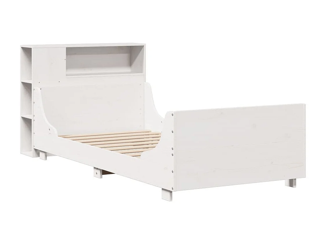 Letto per adulti | Letto singolo | Giroletto senza Materasso Bianco 90x200 cm Legno Massello Pino