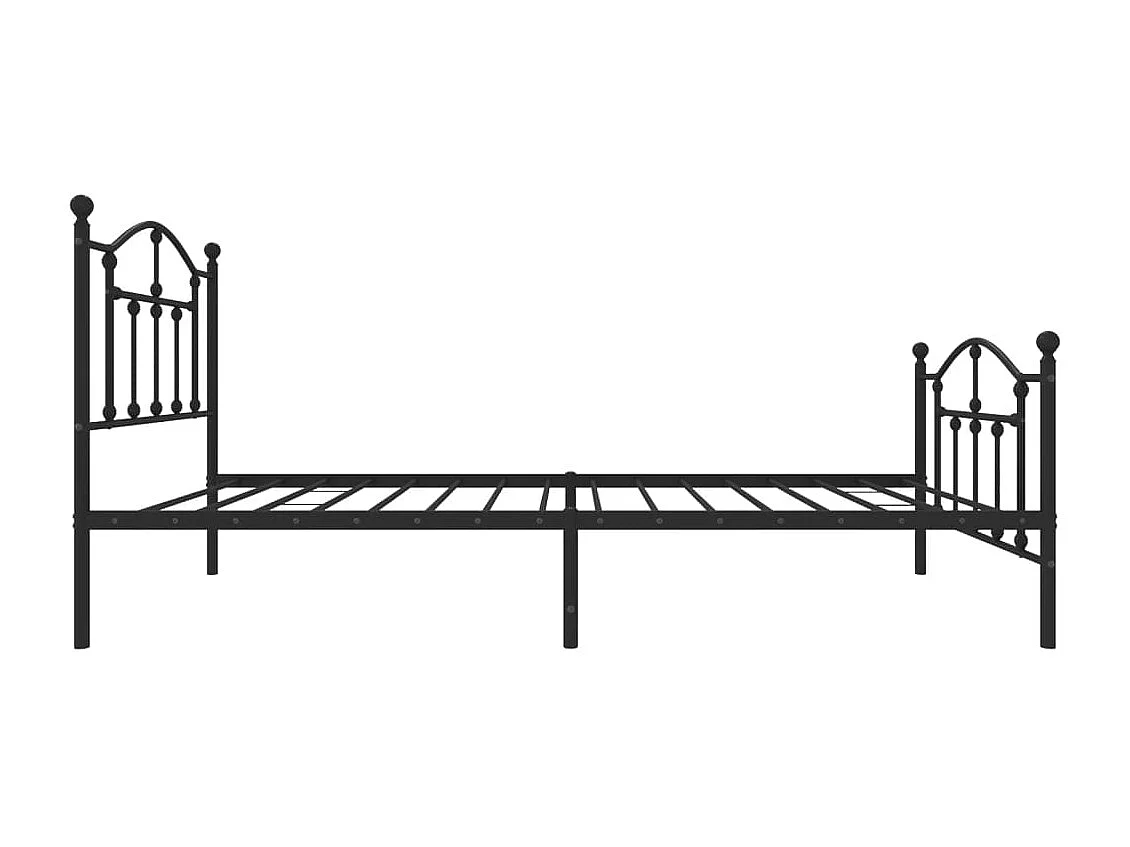 Lit simple | Lit adulte, enfant | Cadre de lit métal avec pied de lit noir 80x200 cm