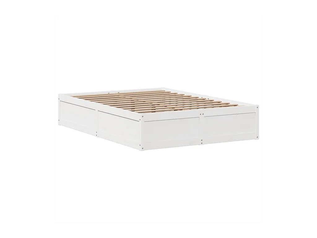 Letto per adulti | Letto matrimoniale | Giroletto senza Materasso Bianco 140x200 cm Legno Massello Pino