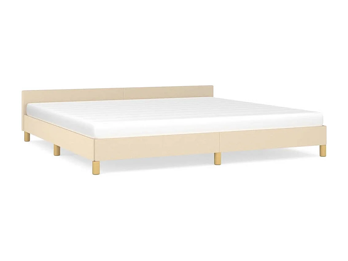 Bedframe | Tweepersoonsbed zonder matras stof crmekleurig 200x200 cm