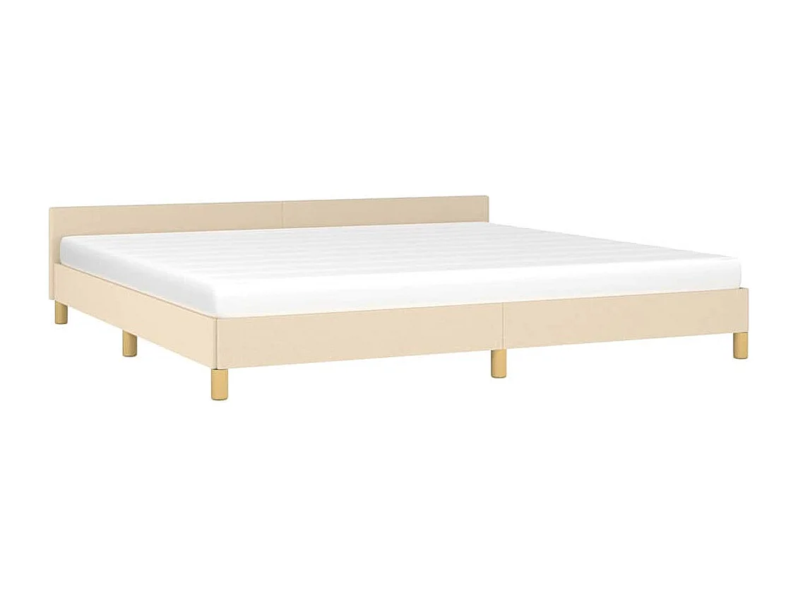 Bedframe | Tweepersoonsbed zonder matras stof crmekleurig 200x200 cm