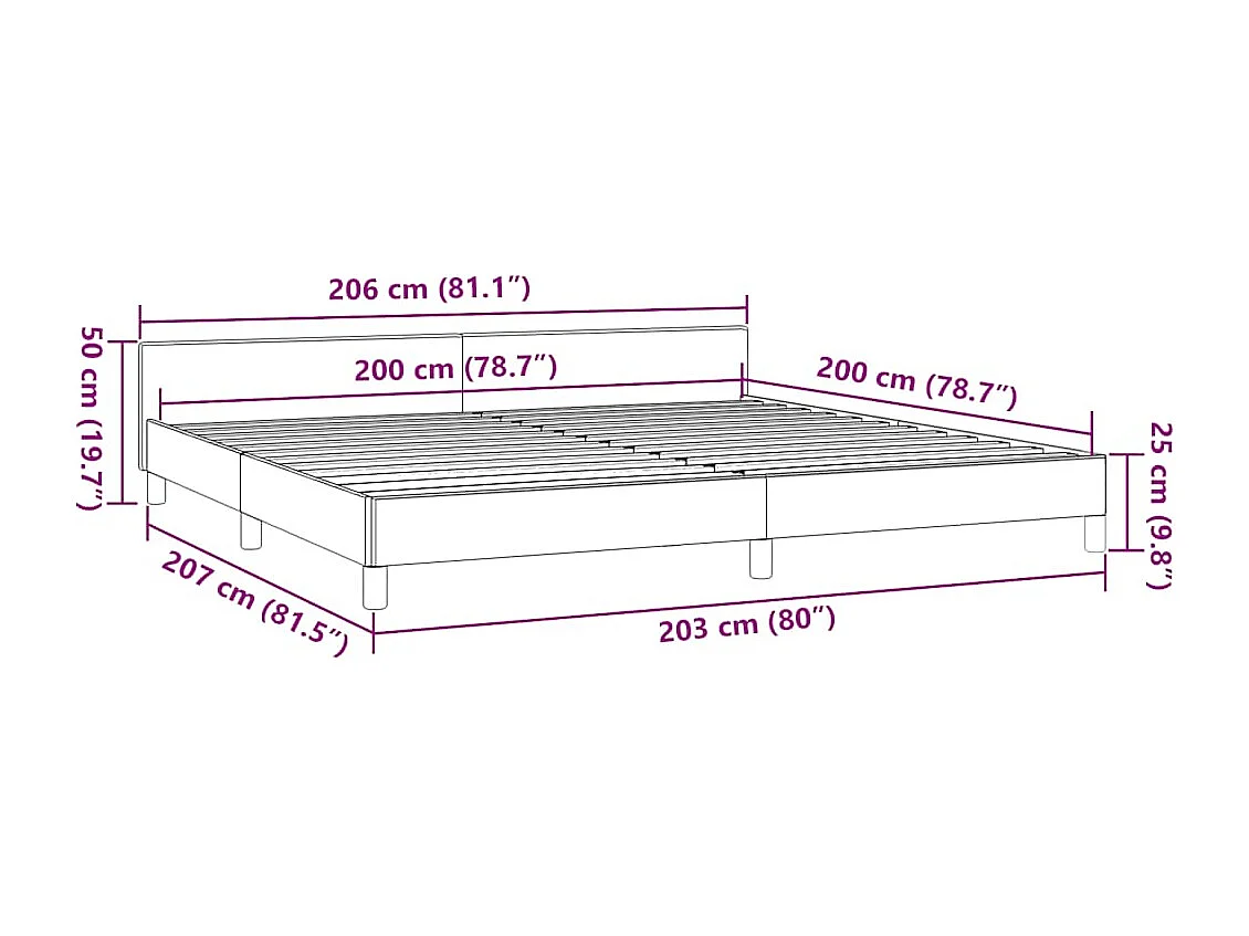Bedframe | Tweepersoonsbed zonder matras stof crmekleurig 200x200 cm