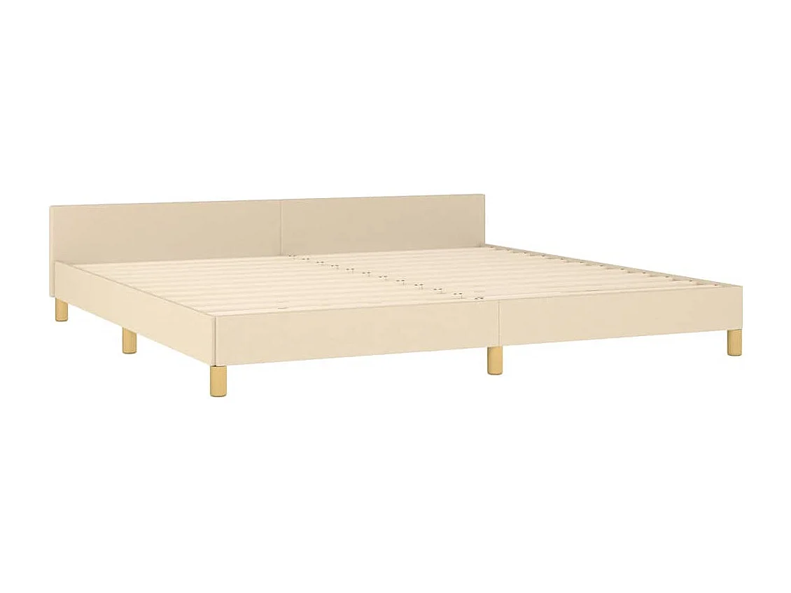 Bedframe | Tweepersoonsbed zonder matras stof crmekleurig 200x200 cm