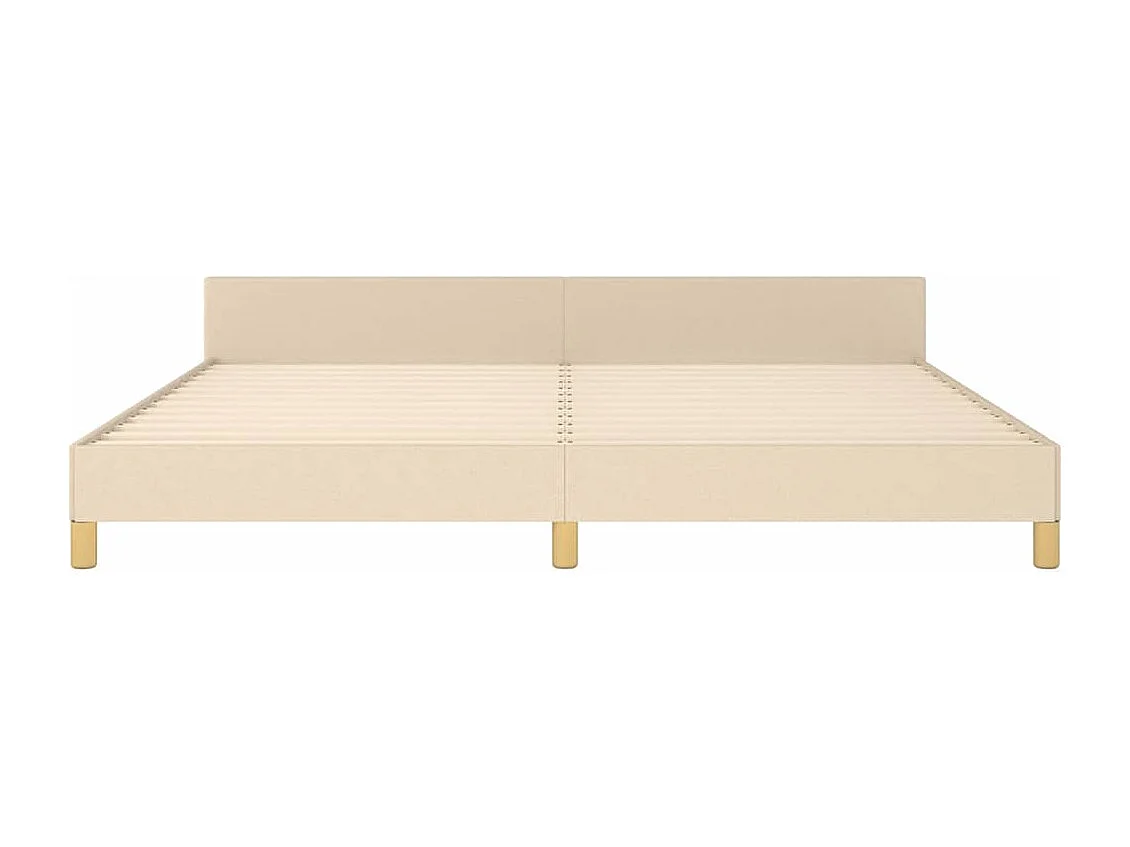 Bedframe | Tweepersoonsbed zonder matras stof crmekleurig 200x200 cm