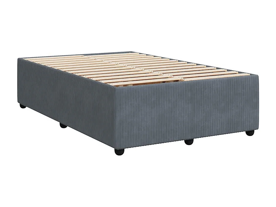 Lit simple | Lit adulte, enfant | Cadre de lit gris foncé 120x190 cm velours