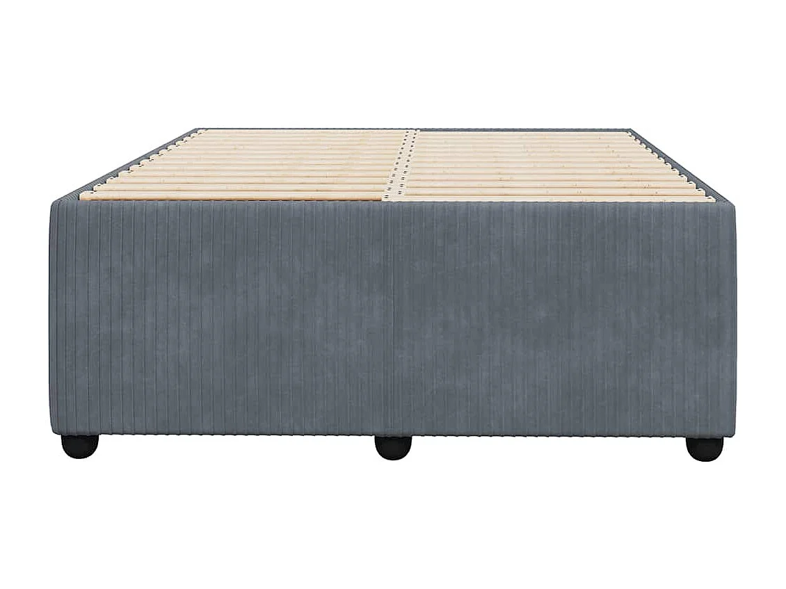 Lit simple | Lit adulte, enfant | Cadre de lit gris foncé 120x190 cm velours