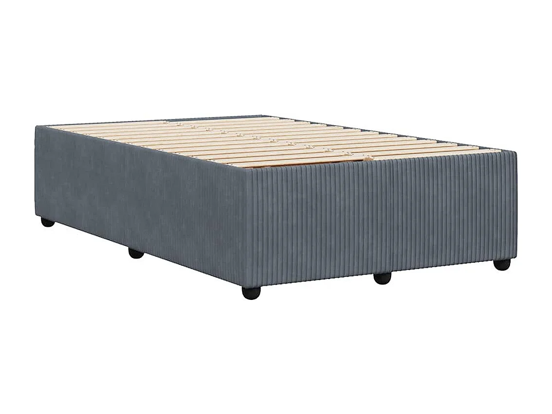 Lit simple | Lit adulte, enfant | Cadre de lit gris foncé 120x190 cm velours
