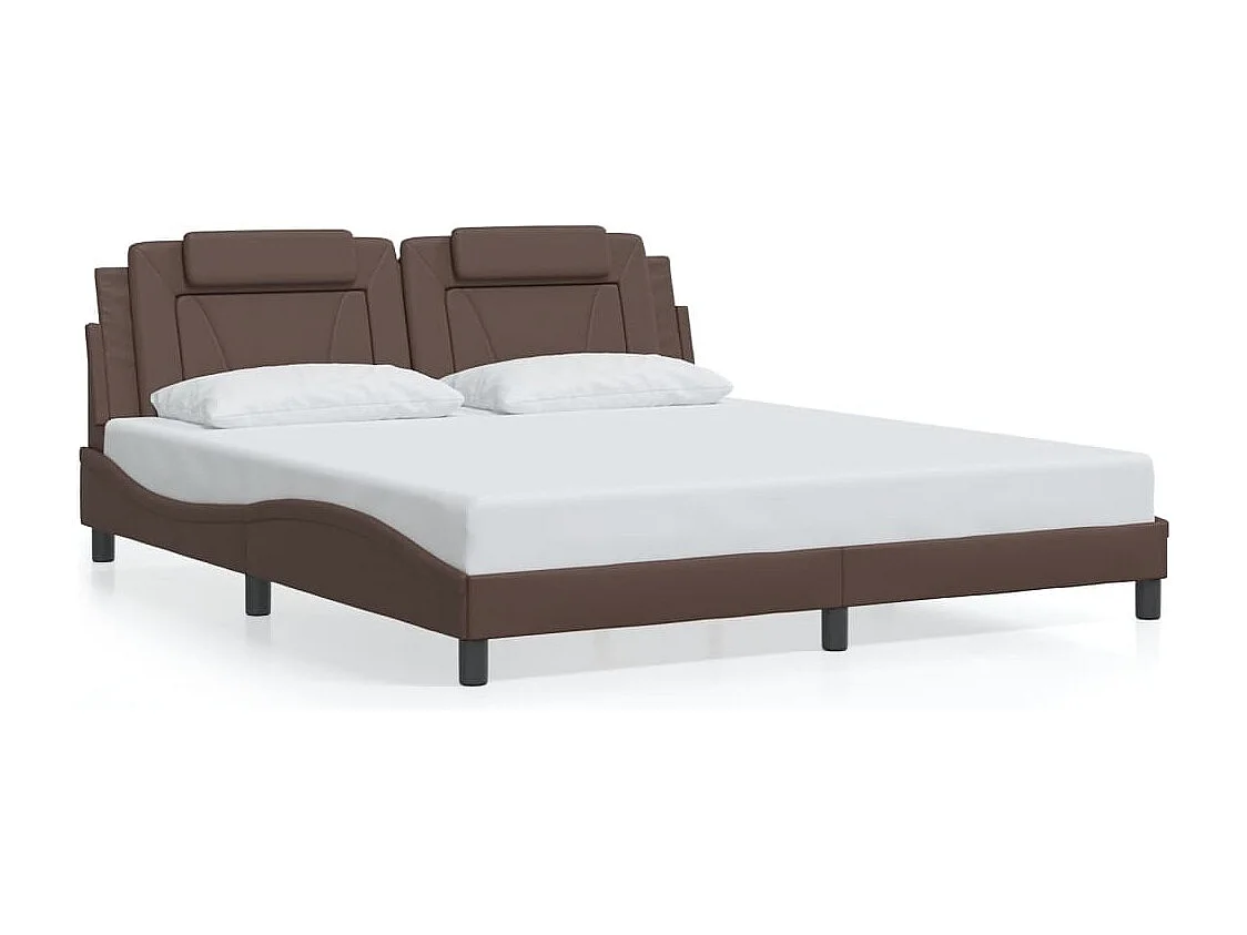 Lit double | Lit adulte | Cadre de lit marron 180x200 cm similicuir