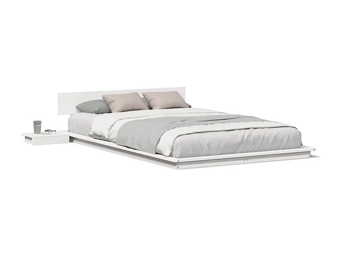 Lit simple | Lit adulte, enfant | Cadre de lit Blanc 120x200 cm bois