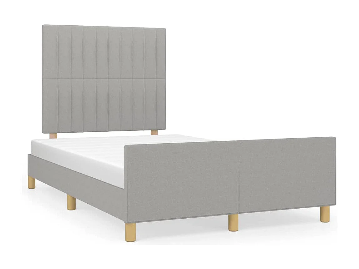 Lit simple | Lit adulte, enfant | Cadre de lit gris clair 120x190 cm tissu
