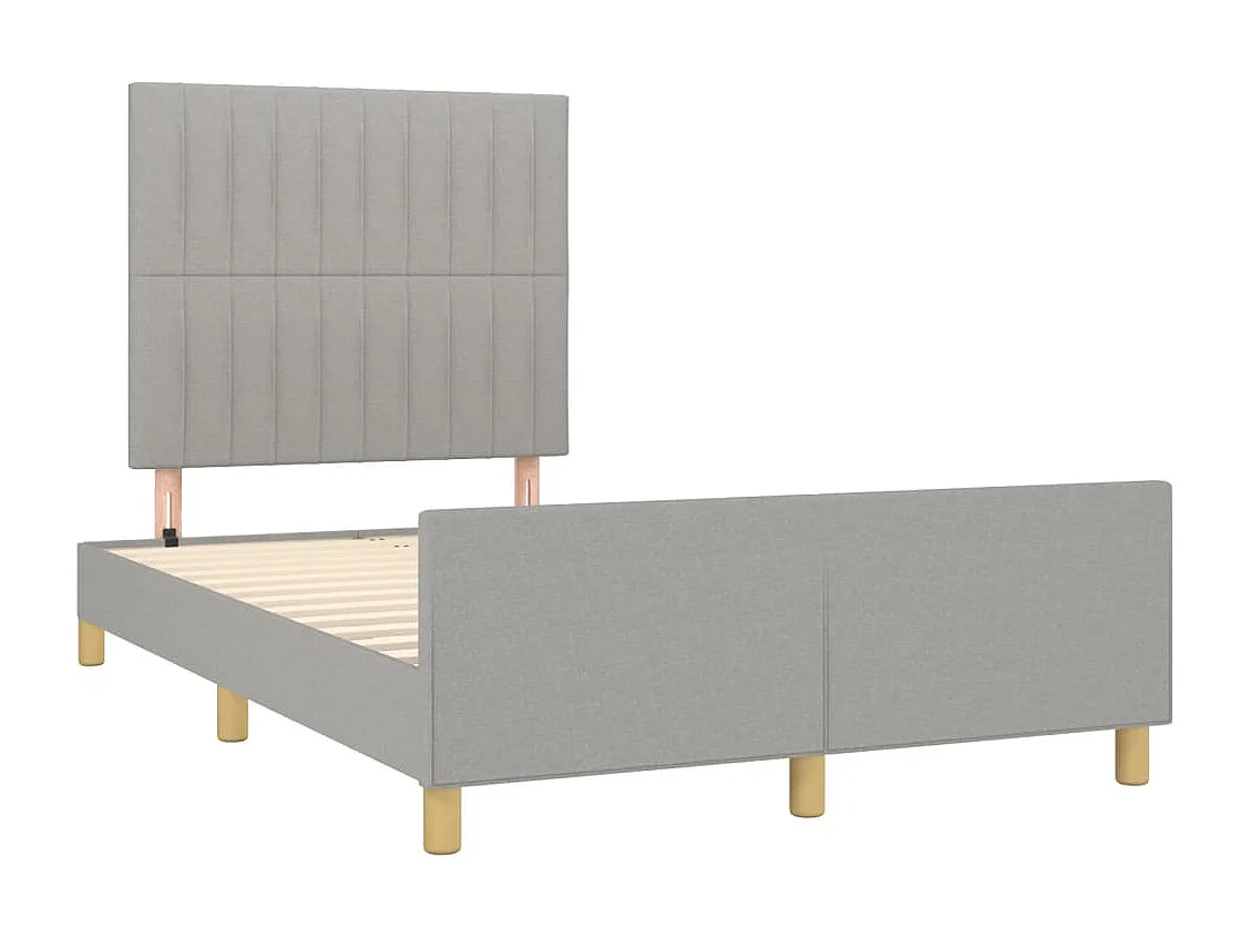 Lit simple | Lit adulte, enfant | Cadre de lit gris clair 120x190 cm tissu