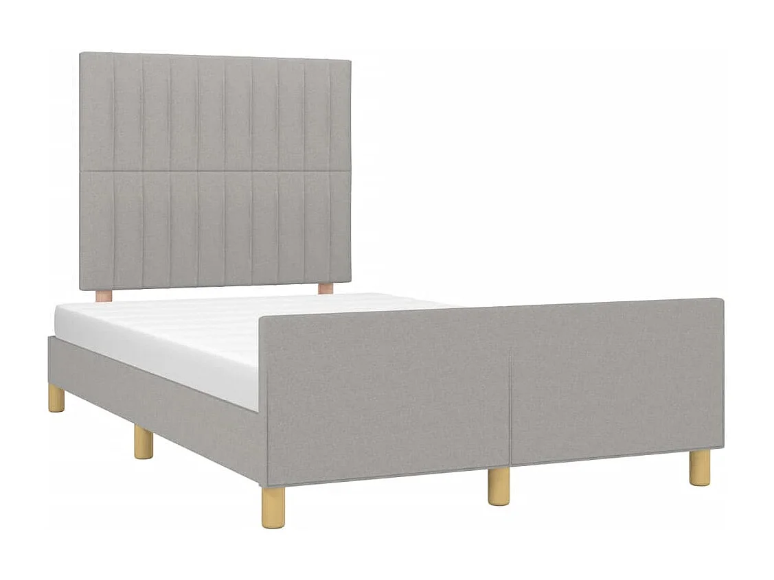 Lit simple | Lit adulte, enfant | Cadre de lit gris clair 120x190 cm tissu